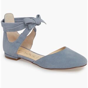 Sole Society Blue Ankle Tie Flats